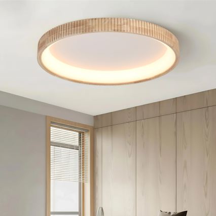 Brilagi - Oprawa sufitowa LED FALCON WOOD MODERN LED/60W/230V 3000/4000/6000K śr. 80 cm drewno