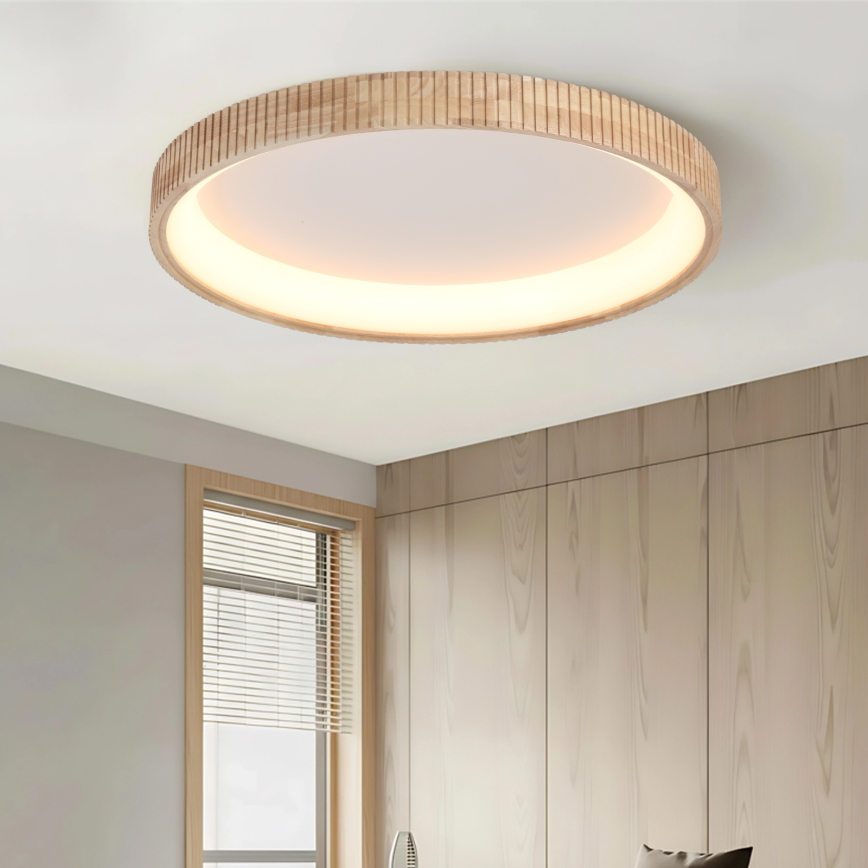 Brilagi - Oprawa sufitowa LED FALCON WOOD MODERN LED/60W/230V 3000/4000/6000K śr. 80 cm drewno