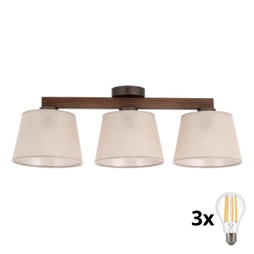 BRILAGI - Lampa sufitowa LED LATTE 3xE27/15W/230V sosna/beżowy