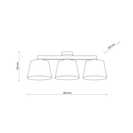 BRILAGI - Lampa sufitowa LED LATTE 3xE27/15W/230V sosna/beżowy