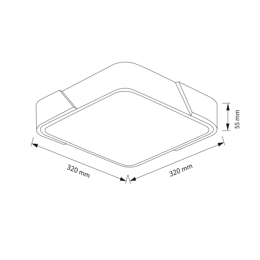 Brilagi - Lampa sufitowa LED PILANA LED/24W/230V dąb/biały 32x32 cm