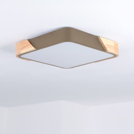 BRILAGI - Lampa sufitowa LED PILANA SQUARE LED/24W/230V dąb/beżowy 32x32 cm