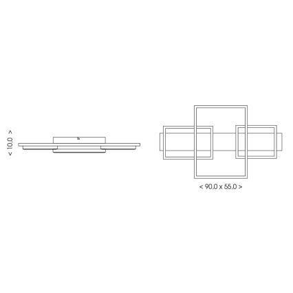 Brilagi - Lampa sufitowa LED PLANK 35W/230V 4000K 55x90 cm drewno