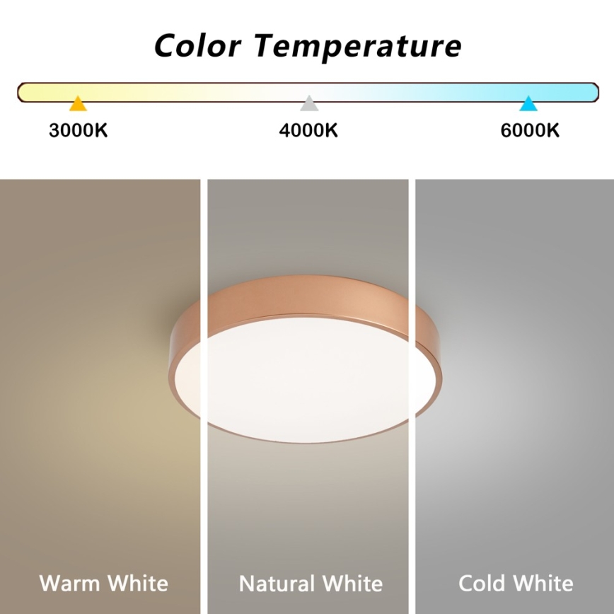 Brilagi - Oprawa sufitowa POOL LED/36W/230V 3000/4000/6000K Ø 30 cm brązowa