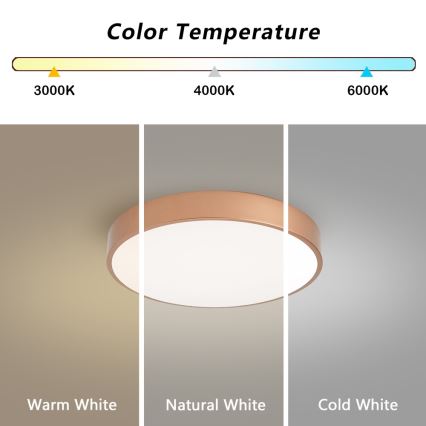 Brilagi - Oprawa sufitowa LED POOL LED/48W/230V 3000/4000/6000K śr. 40 cm brązowa