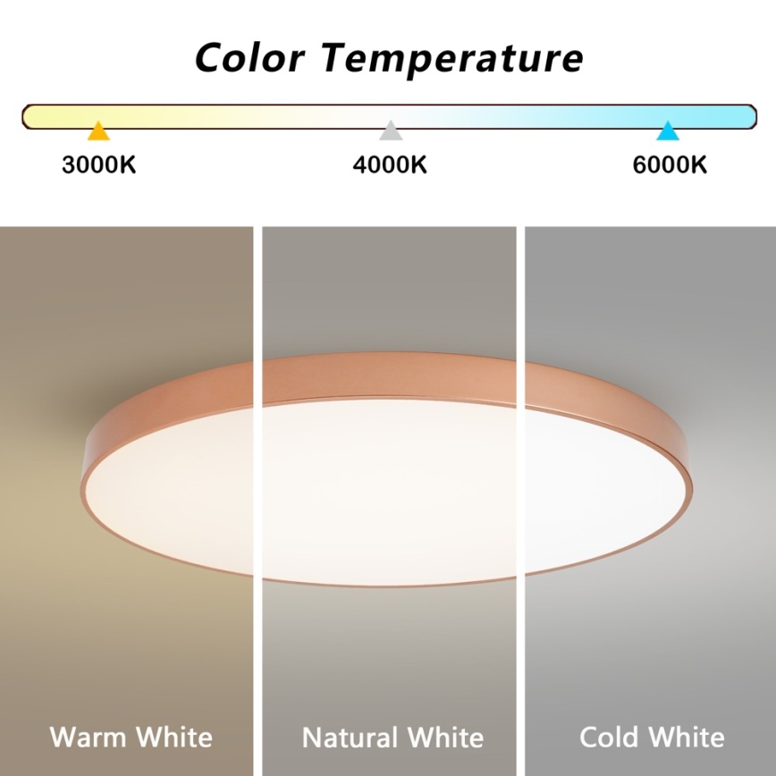 BRILAGI - LED oprawa sufitowa POOL LED/128W/230V 3000/4000/6000K śr. 100 cm brązowa