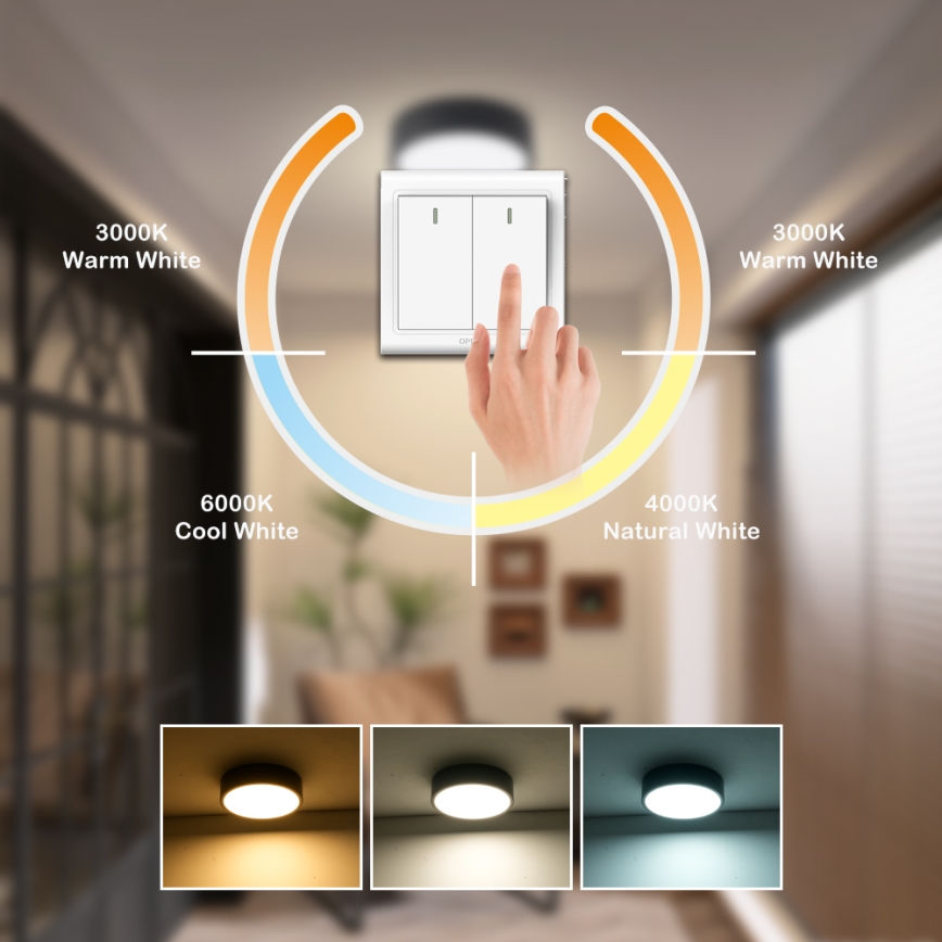 Brilagi - Lampa sufitowa LED POOL LED/18W/230V 3000/4500/6000K śr. 20 cm czarna