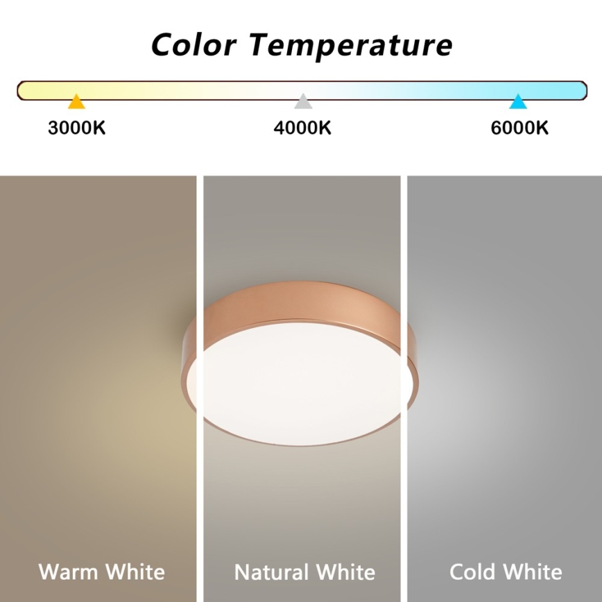 Brilagi - LED plafon POOL LED/24W/230V 3000/4000/6000K śr. 20 cm brązowy
