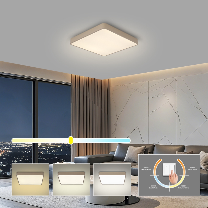 Brilagi - Lampa sufitowa LED POOL LED/36W/230V 3000/4000/6000K 40x40 cm beżowa