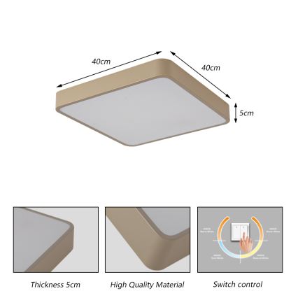 Brilagi - Lampa sufitowa LED POOL LED/36W/230V 3000/4000/6000K 40x40 cm beżowa