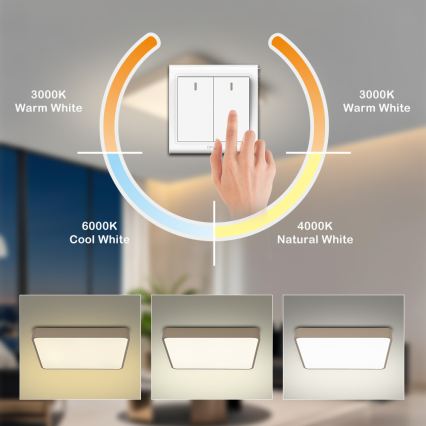 Brilagi - Lampa sufitowa LED POOL LED/36W/230V 3000/4500/6000K 40x40 cm beżowa