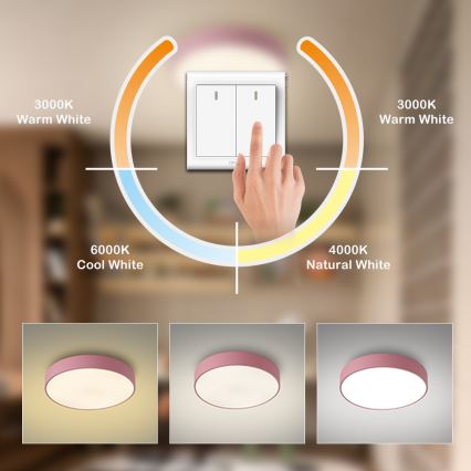 Brilagi - Lampa sufitowa LED POOL LED/48W/230V 3000/4000/6000K śr. 40 cm różowa