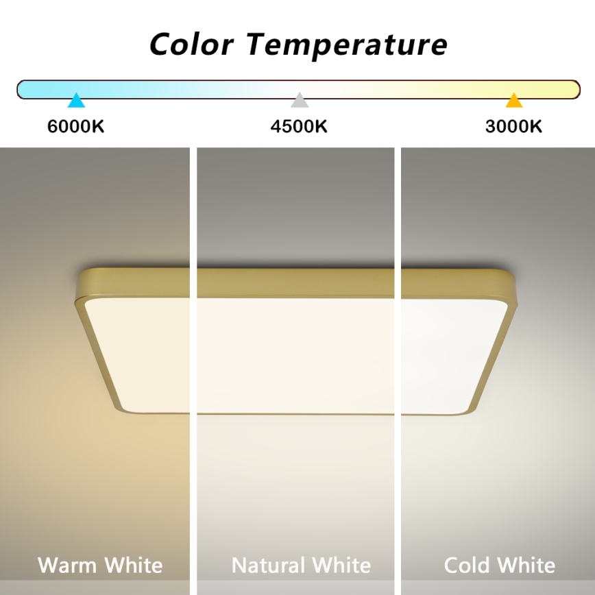 Brilagi - Lampa sufitowa LED POOL LED/48W/230V 3000/4500/6000K 50x50 cm złota
