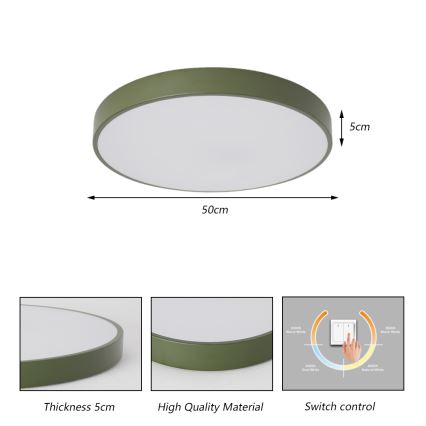 Brilagi - Lampa sufitowa LED POOL LED/60W/230V 3000/4000/6000K śr. 50 cm zielona