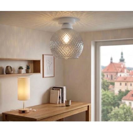 BRILAGI - Lampa sufitowa LED RETRO GLASS 1xE27/60W/230V śr. 25 cm biały/przydymiony szary