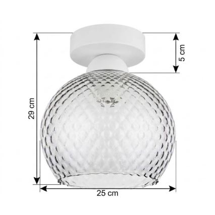 BRILAGI - Lampa sufitowa LED RETRO GLASS 1xE27/60W/230V śr. 25 cm biały/przydymiony szary