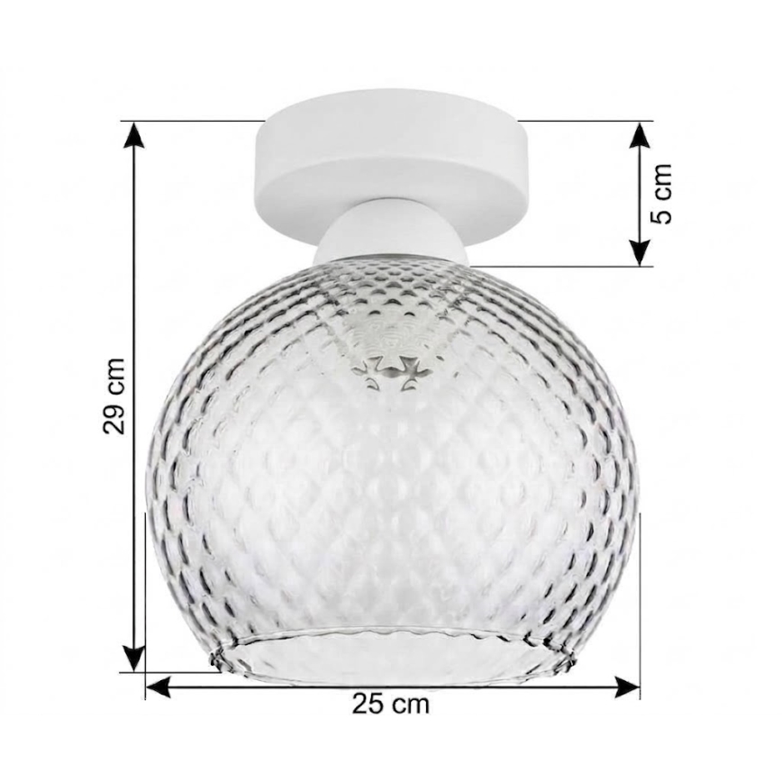 BRILAGI - Lampa sufitowa LED RETRO GLASS 1xE27/60W/230V śr. 25 cm biały/przydymiony szary