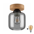 BRILAGI - Lampa sufitowa LED RETRO GLASS 1xE27/60W/230V śr. 14 cm dąb/dymnoszary