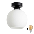 BRILAGI - Lampa sufitowa LED RETRO GLASS 1xE27/60W/230V śr. 15 cm czarna/biała