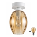 BRILAGI - Lampa sufitowa LED RETRO GLASS 1xE27/60W/230V śr. 17 cm biała/dymna beżowa