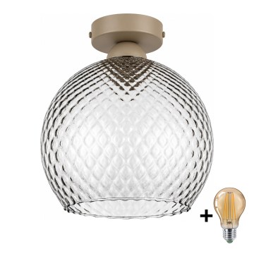BRILAGI - Lampa sufitowa LED RETRO GLASS 1xE27/60W/230V śr. 25 cm beżowy/przydymiony szary