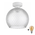 BRILAGI - Lampa sufitowa LED RETRO GLASS 1xE27/60W/230V śr. 25 cm biały/przydymiony szary