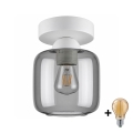 BRILAGI - Lampa sufitowa LED RETRO GLASS 1xE27/60W/230V Ø 14 cm biały/dymnoszary