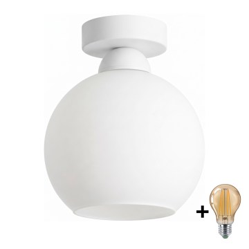 BRILAGI - Lampa sufitowa LED RETRO GLASS 1xE27/60W/230V Ø 15 cm biała