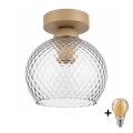 BRILAGI - Lampa sufitowa LED RETRO GLASS 1xE27/60W/230V Ø 18 cm beżowa/dymnoszara