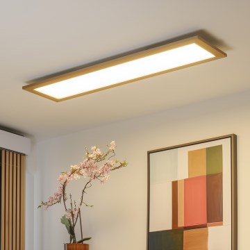 Brilagi - Lampa sufitowa LED ściemnialna SLIMFRAME WOOD LED/58W/230V 124x34 cm 3000-6000K brązowa + pilot zdalnego sterowania