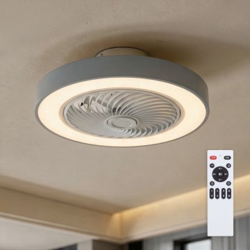 Brilagi - Lampa sufitowa LED ściemnialna z wentylatorem LED/38W/230V 3000-6500K 3000-6500K śr. 50 cm szara + pilot zdalnego sterowania