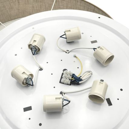 Brilagi - Lampa sufitowa LED SIRIJA 6xE27/60W/230V śr. 80 cm beżowa