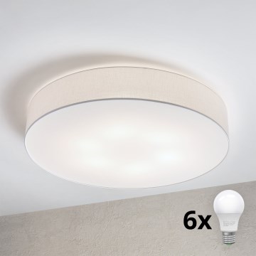 Brilagi - Lampa sufitowa LED SIRIJA 6xE27/60W/230V śr. 80 cm biała