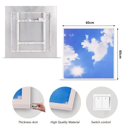 Brilagi - Lampa sufitowa LED SLIMFRAME SKY LED/58W/230V 60x60 cm srebrna/niebieska