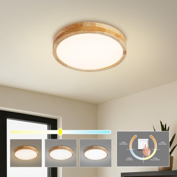 Brilagi - Lampa sufitowa LED WOODLINE LED/24W/230V 3000/4000/6000K dąb śr. 30 cm