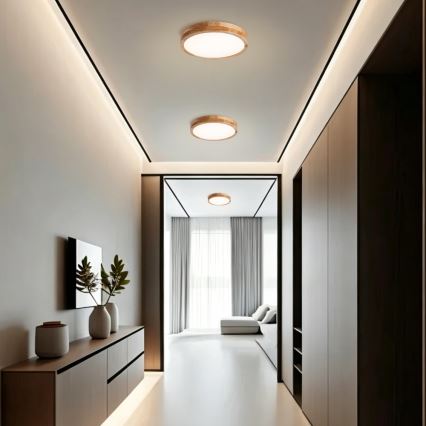 Brilagi - Lampa sufitowa LED WOODLINE LED/24W/230V 3000/4000/6000K dąb śr. 30 cm