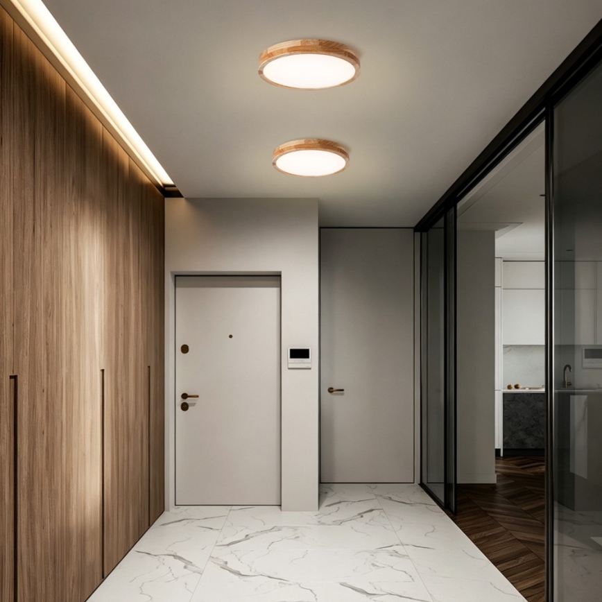 Brilagi - Lampa sufitowa LED WOODLINE LED/24W/230V 3000/4000/6000K dąb śr. 30 cm