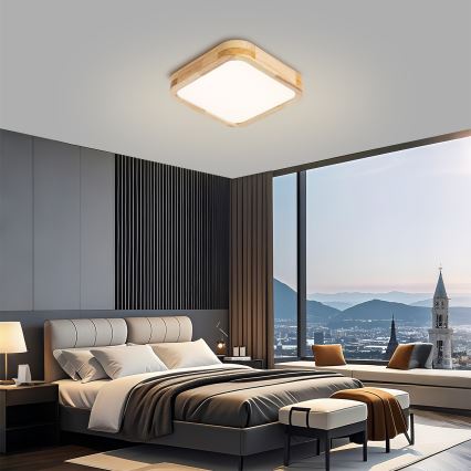 Brilagi - Oprawa sufitowa LED WOODLINE SQUARE LED/32W/230V 3000/4000/6000K dąb 30x30 cm