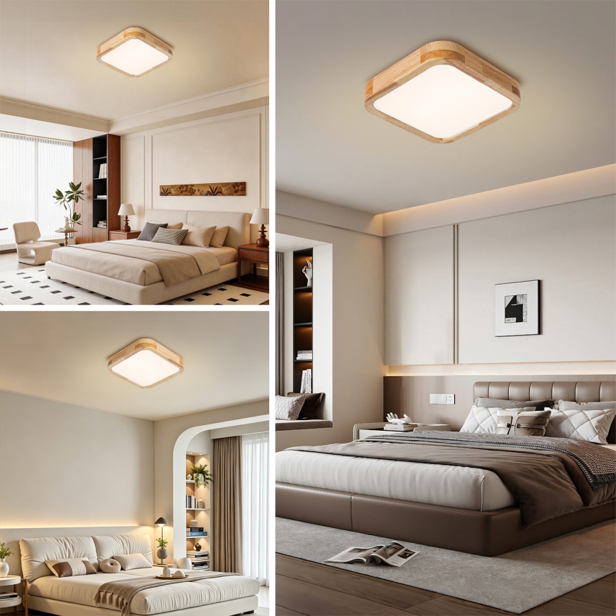 Brilagi - Oprawa sufitowa LED WOODLINE SQUARE LED/32W/230V 3000/4000/6000K dąb 30x30 cm