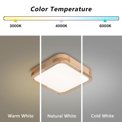 Brilagi - Oprawa sufitowa LED WOODLINE SQUARE LED/32W/230V 3000/4000/6000K dąb 30x30 cm