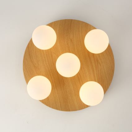 Brilagi - Lampa sufitowa LUND WOOD 5xG9/9W/230V Ø 40 cm z drewna kauczukowca