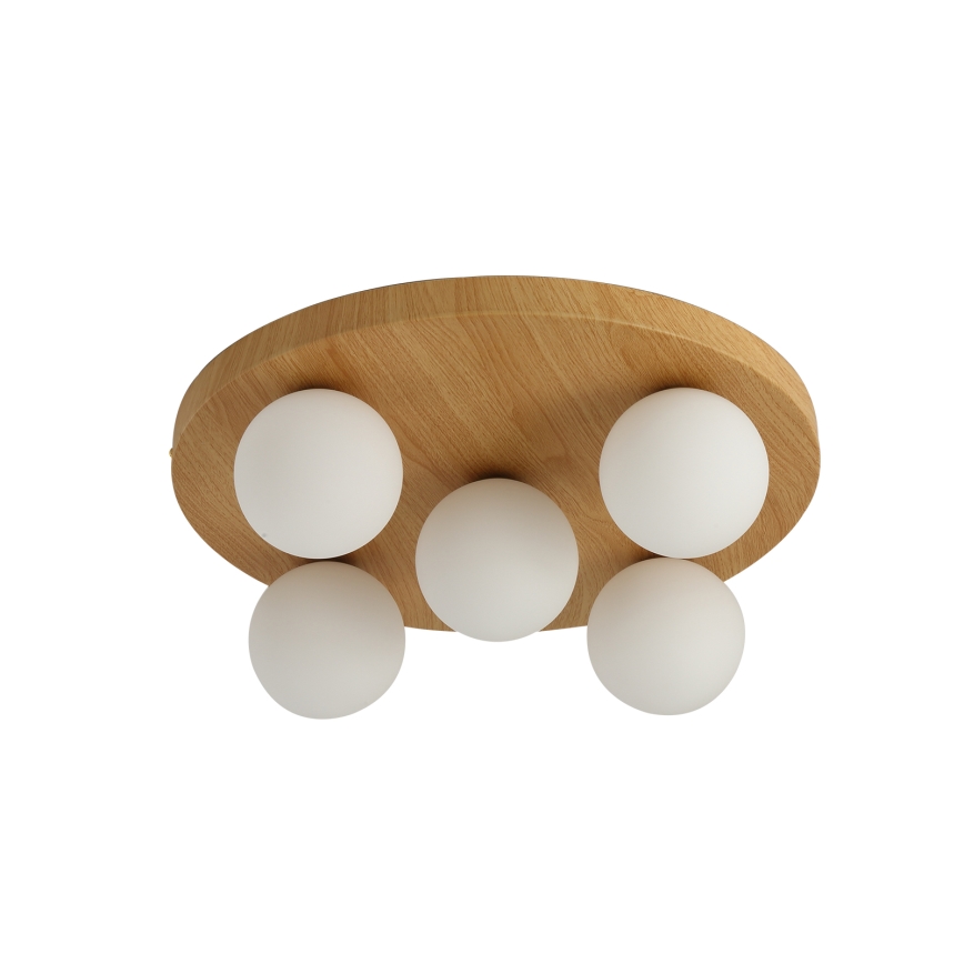 Brilagi - Lampa sufitowa LUND WOOD 5xG9/9W/230V Ø 40 cm z drewna kauczukowca