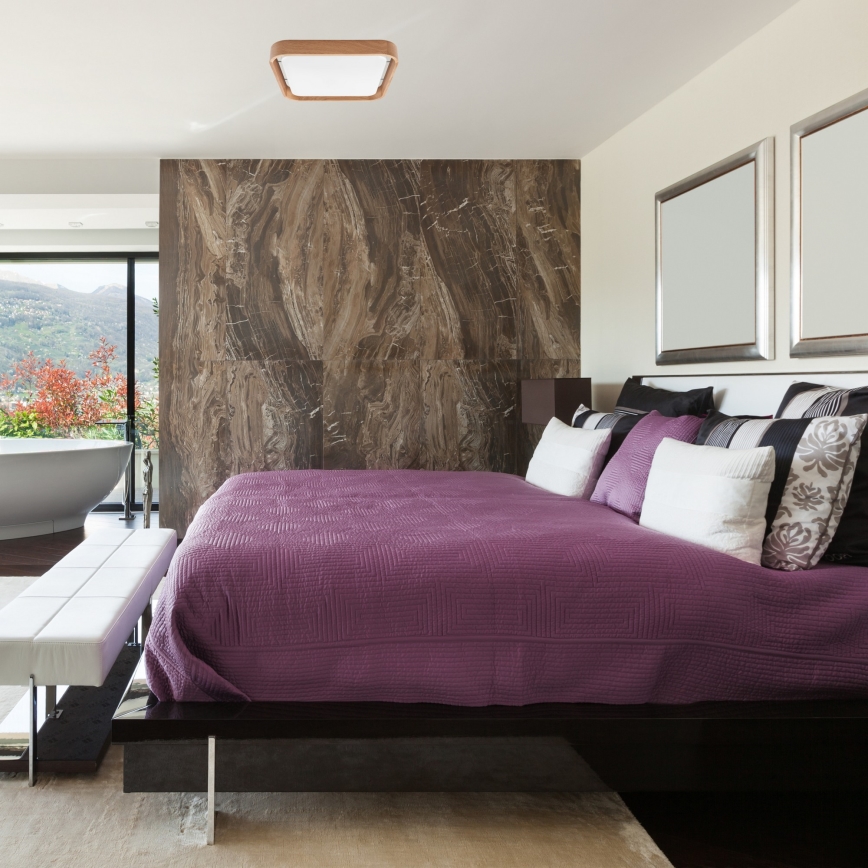Brilagi - LED Regulowane natynkowe oświetlenie sufitowe MANAROLA CUBIC LED/24W/230V 3000-6500K dąb + pilot zdalnego sterowania