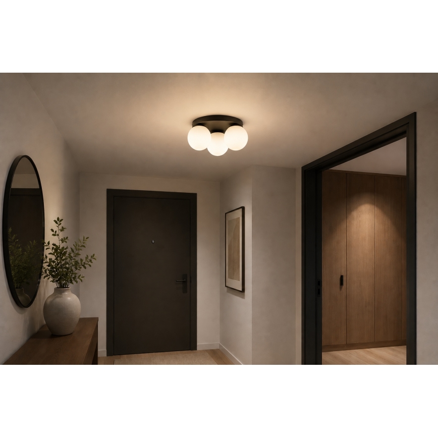 Brilagi - Lampa sufitowa MILO 3xE27/60W/230V śr. 35 cm czarna