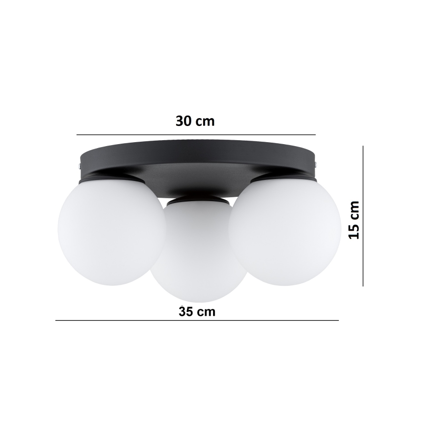 Brilagi - Lampa sufitowa MILO 3xE27/60W/230V śr. 35 cm czarna