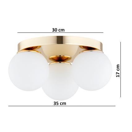 Brilagi - Lampa sufitowa MILO 3xE27/60W/230V Ø 35 cm złota