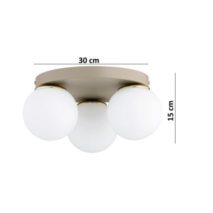 Brilagi - Lampa sufitowa MILO ECRU 3xE27/60W/230V, śr. 35 cm, beżowo-złota