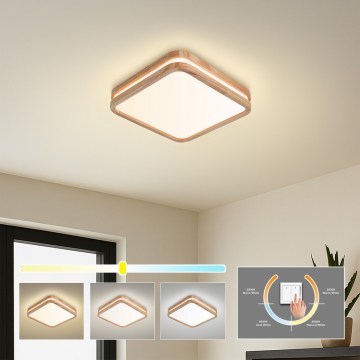 Brilagi - Lampa sufitowa MOLINA SQUARE LED/32W/230V 3000/4000/6000K dąb 30x30 cm