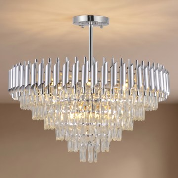 BRILAGI - Lampa sufitowa natynkowa ECLIPSE 12xE14/10W/230V śr. 78 cm srebrna