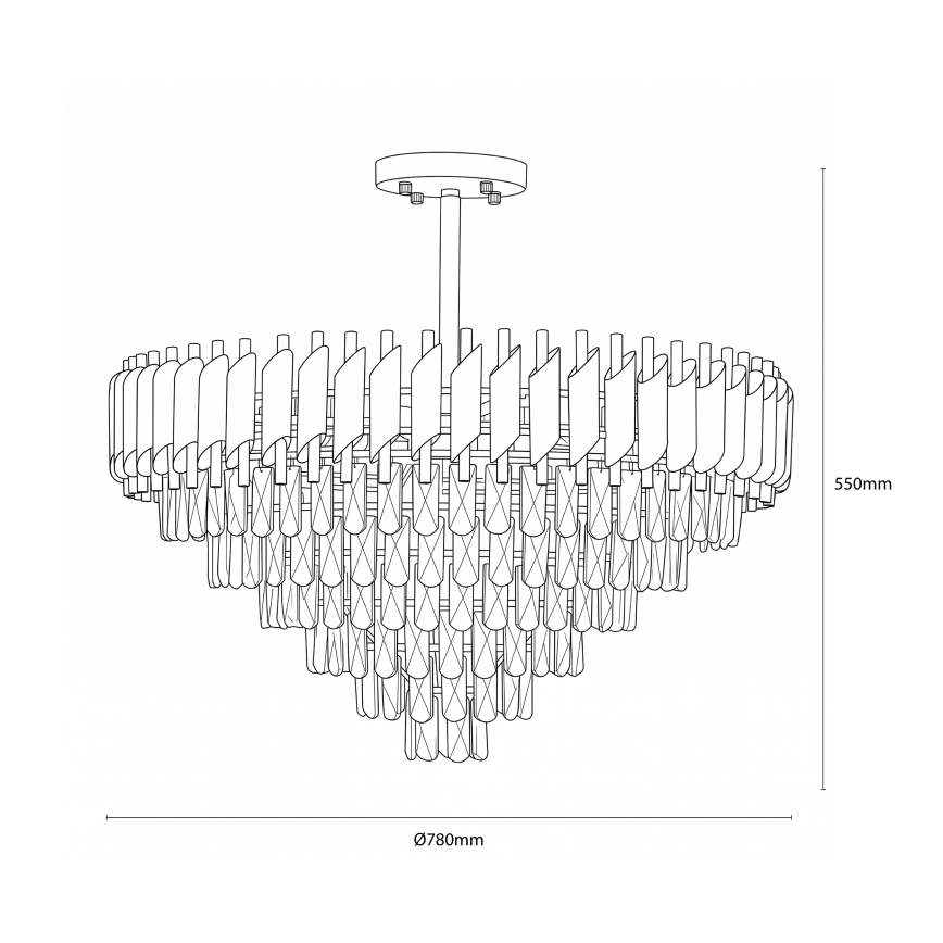BRILAGI - Lampa sufitowa natynkowa ECLIPSE 12xE14/10W/230V śr. 78 cm srebrna